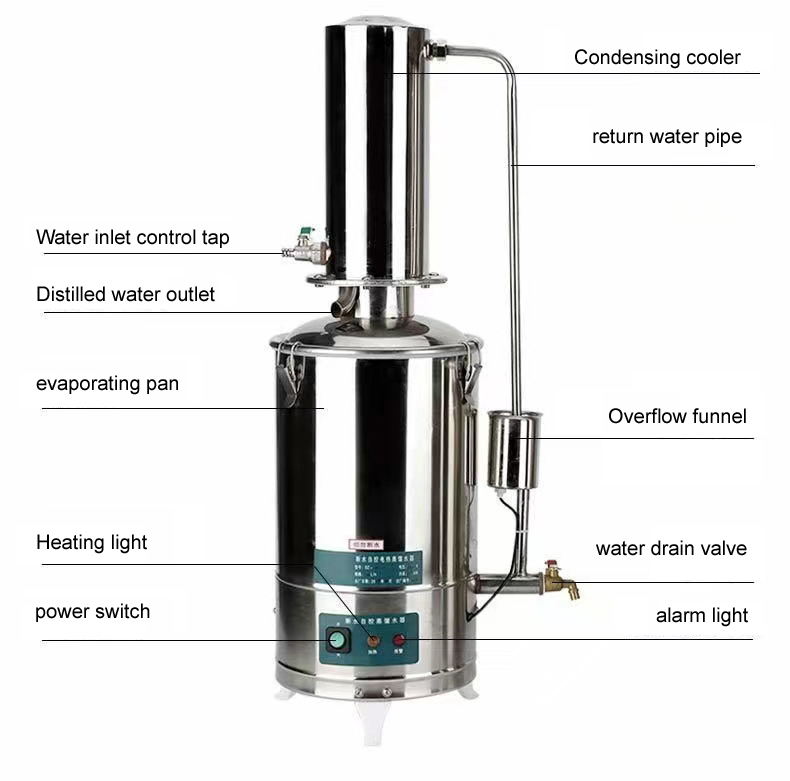 Distiller di acqua di riscaldamento elettrico di controllo automatico